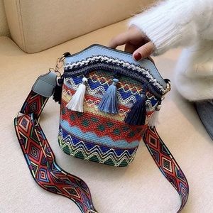 Boho Mini Guitar Strap Bucket Bag